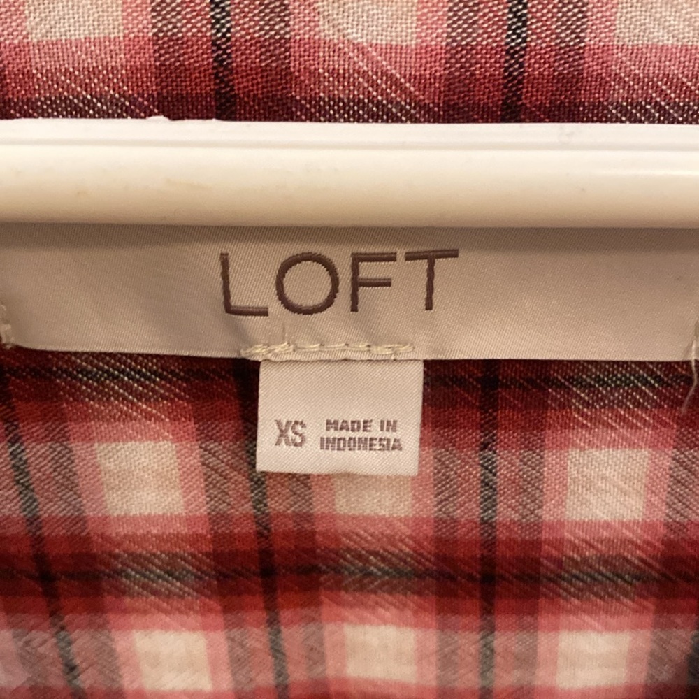 Loft V-Neck Plaid Tunic Top - Picture 2 of 5
